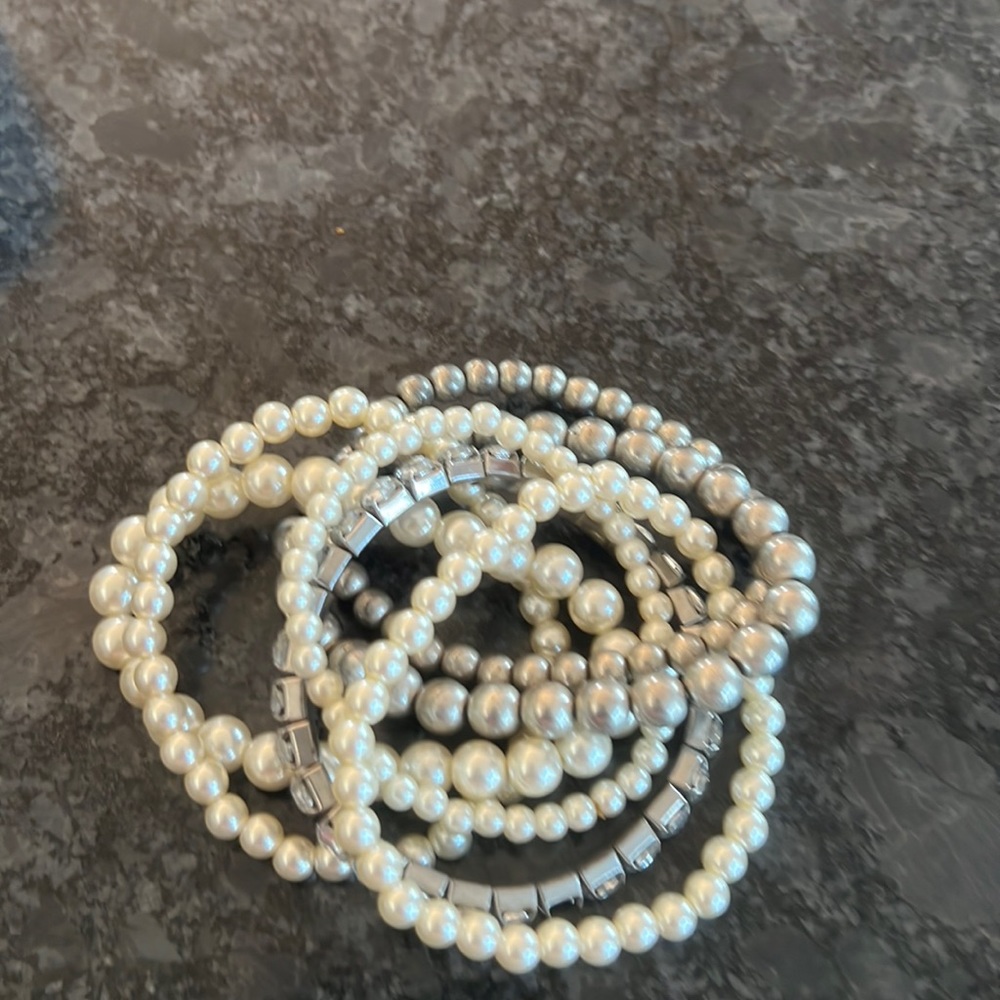 Vintage Pearl Stack Bracelets